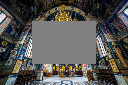 Input image with a central missing region covering 25 percent of the image area